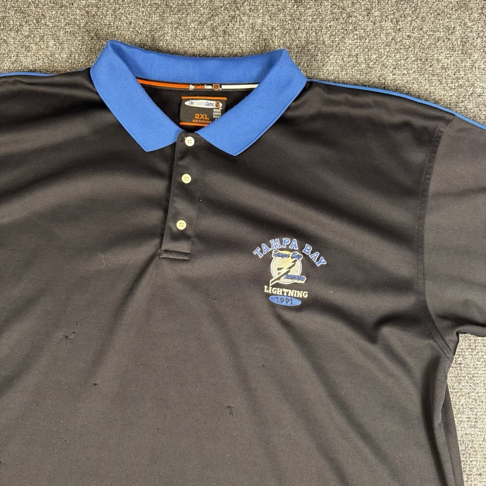 Vintage 90s Tampa Bay Lightning NHL Hockey Polo Shirt 2XL‎
